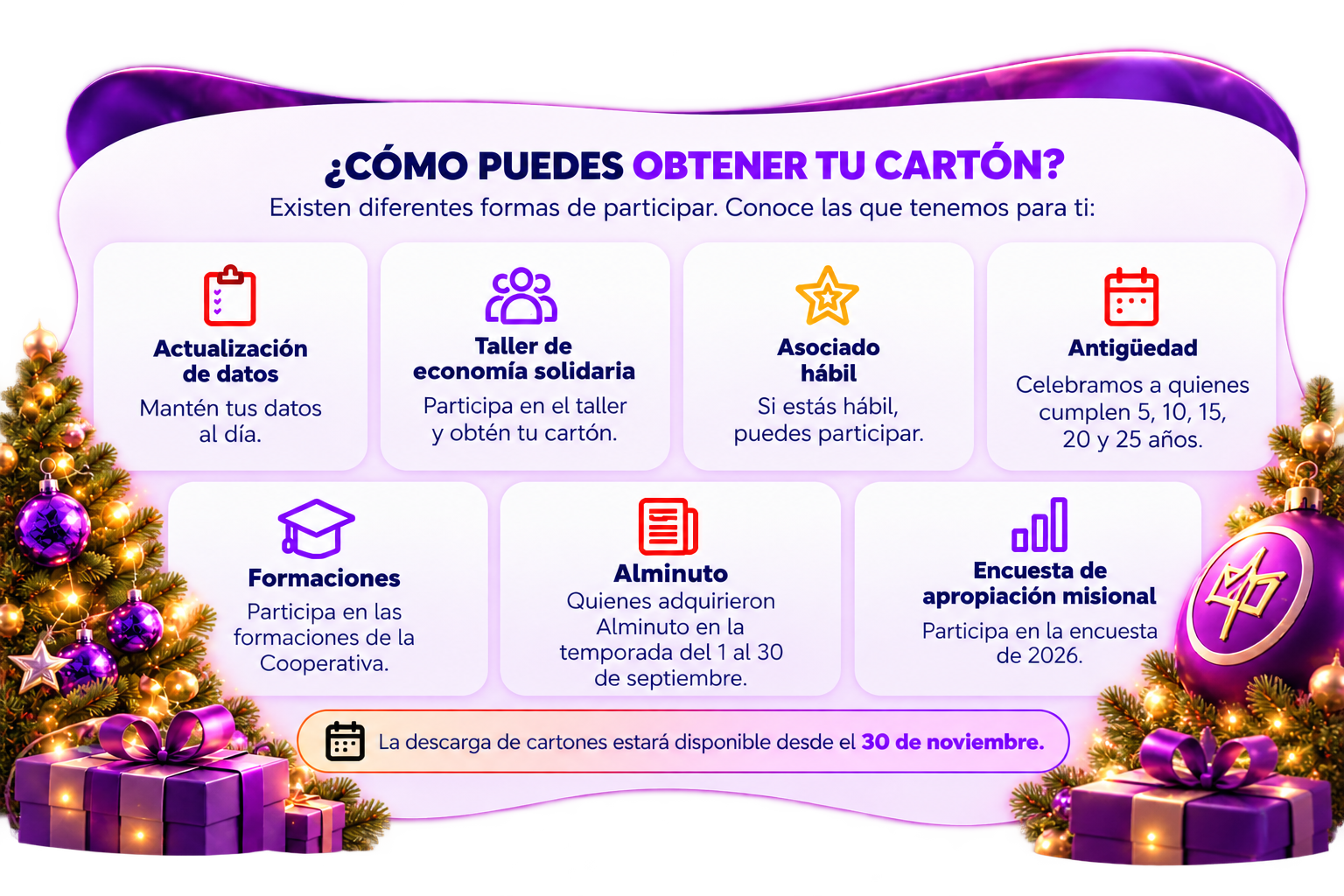 Cómo obtener tu cartón navideño Cómo obtener tu cartón navideño